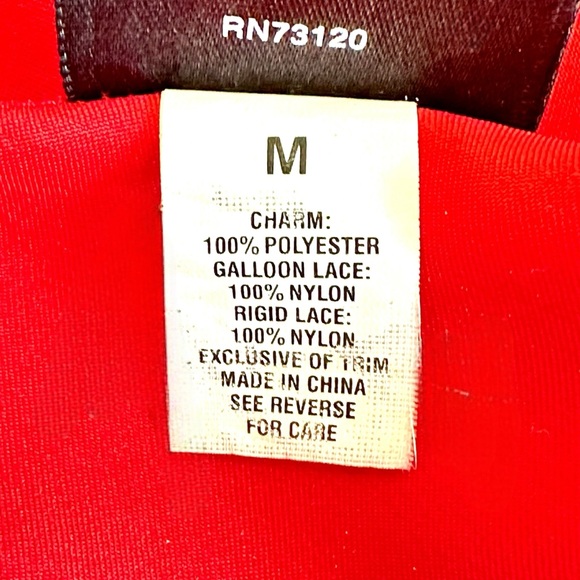 Fredericks of Hollywood Red Short Nightgown with Black Lace Size Medium - Picture 5 of 9